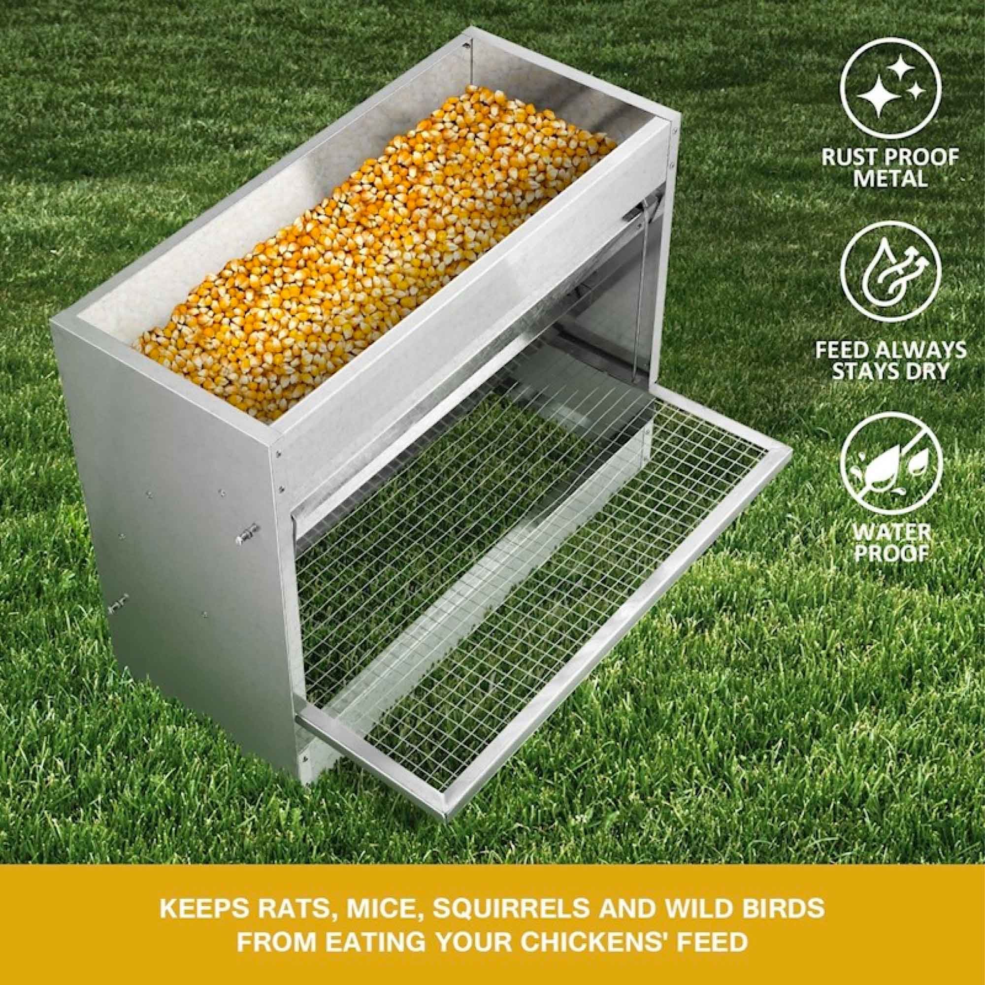 10kg Automatic Chook Chicken Feeder Poultry Auto Treadle Galvanised Metal Coop โ image 4
