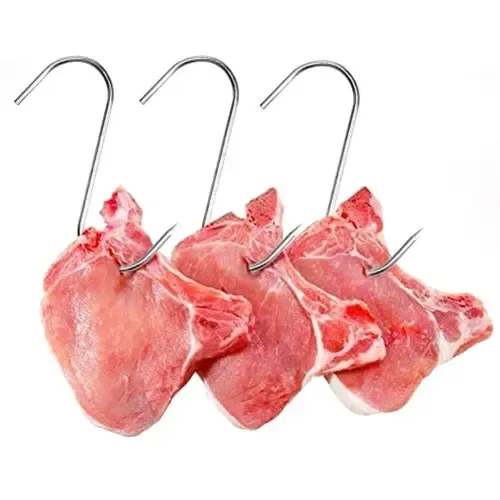 15 Pack Stainless Steel Smoking Hooks, Sharp Meat and Fish Hooks for Home Smoking, BBQ, Butchery and Food Preparation, 15 cm — image 6