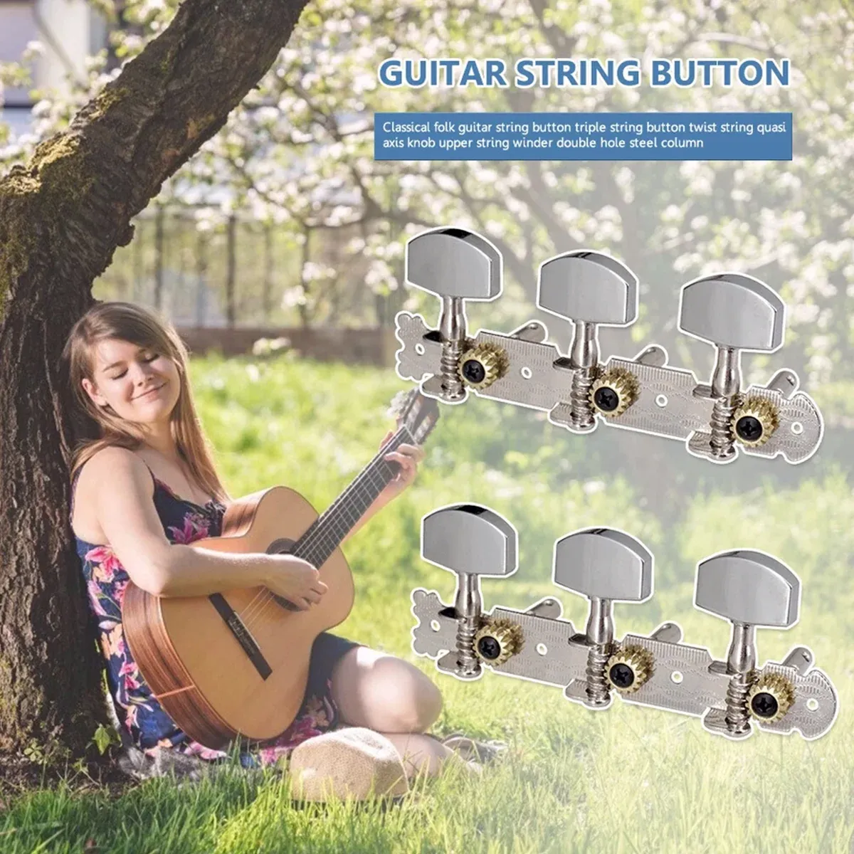 2pcs Metal Classic Guitar String Tuning Pegs Machine Heads Tuners Keys Parts — image 5
