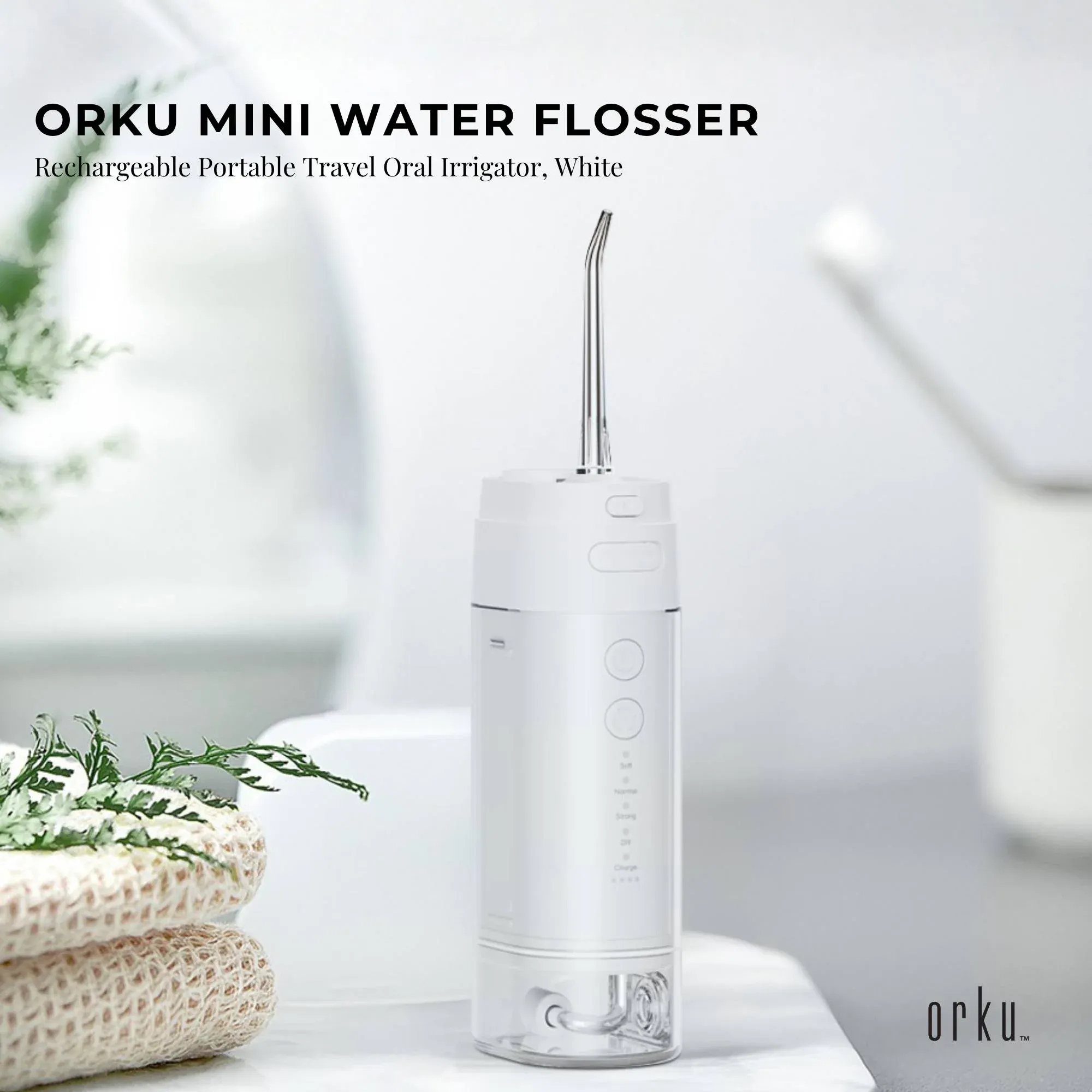Orku Mini Water Flosser Rechargeable Portable Travel Oral Irrigator White โ image 2