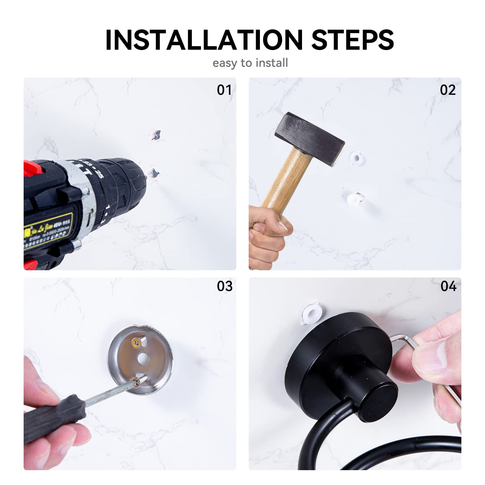 Hair Dryer Holder Hairdryer Station Wall Mounted Stand Hanger Rack Blow Spiral Aluminum Construction Black Painted Shelf Storage โ image 5
