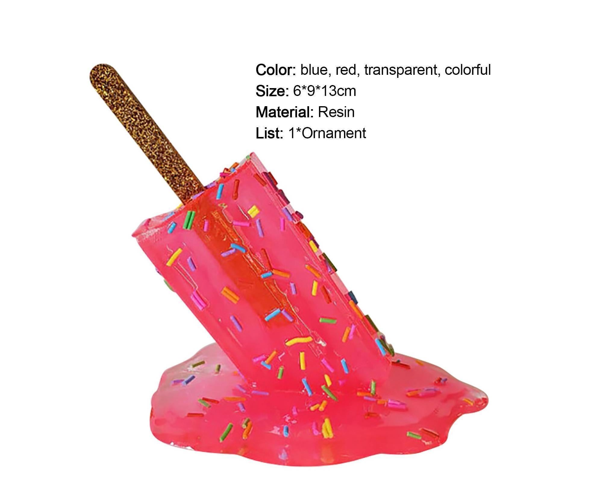 Resin Ornament Artificial Home Decoration DIY Melting Ice Cream Sculpture Art Craft for Table-Red — image 6