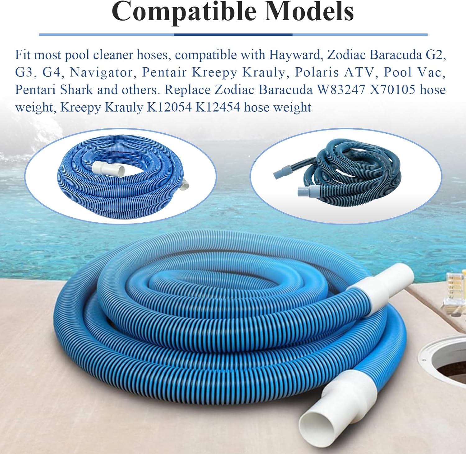 2 Pcs Pool Cleaner Hose Weight, Fit for Zodiac Baracuda W83247 X70105 Model G2 G3 G4, Pentair Kreepy Krauly Hose Weight K12054 K12454, Pentari Shark, Hayward โ image 3