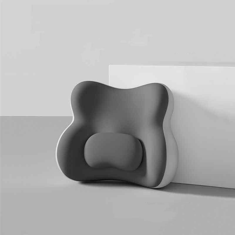 Two-tone Gray Ergonomic Memory Foam Lumbar Support Cushion for Office Chair, Adjustable Lower Back Pillow with Dual Side Support, Orthopedic Back Rest for Desk