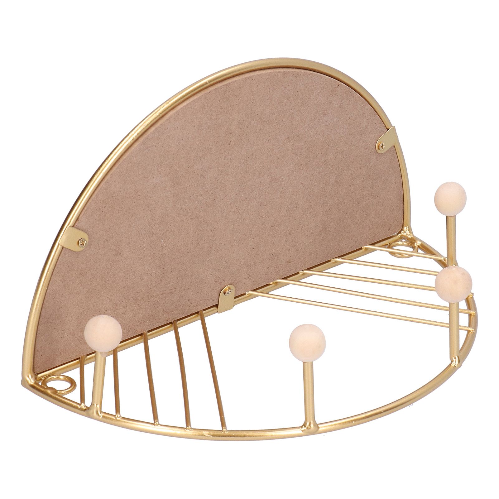 Display Shelf Storage Rack with Clothes Hanger Hook for Home Living Room Entryway GoldS — image 3