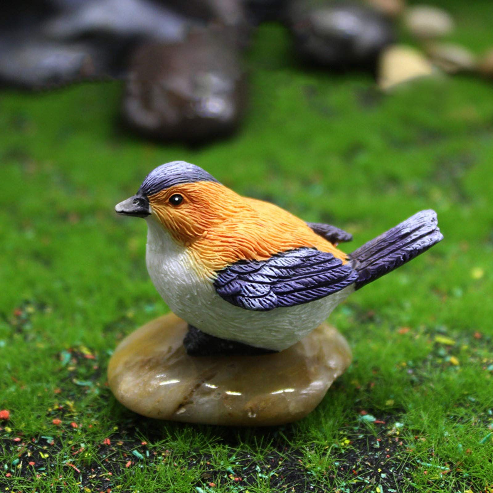 3PC Resin Fake Birds Figurines Home Decor Garden Resin Bird Decorations for The Home Resin Animals Model Ornaments Mini Garden — image 2