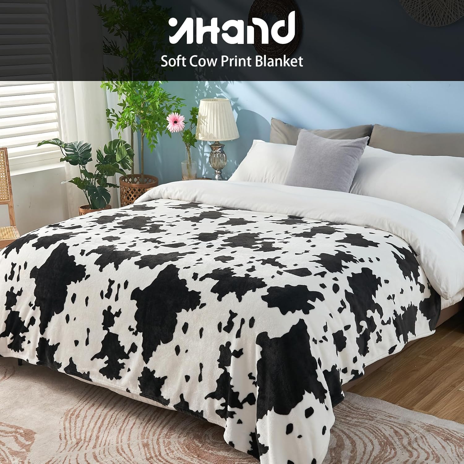 Fuzzy Cow Print Throw Blankets for Couch — image 6