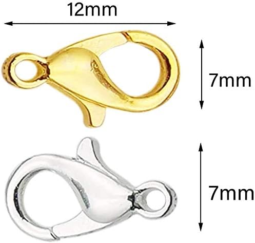 50 Pieces Stainless Steel Lobster Claw Clasps, Silver & Gold Bracelet Necklace Clasps Findings for DIY Jewelry Making(21x12mm) — image 2