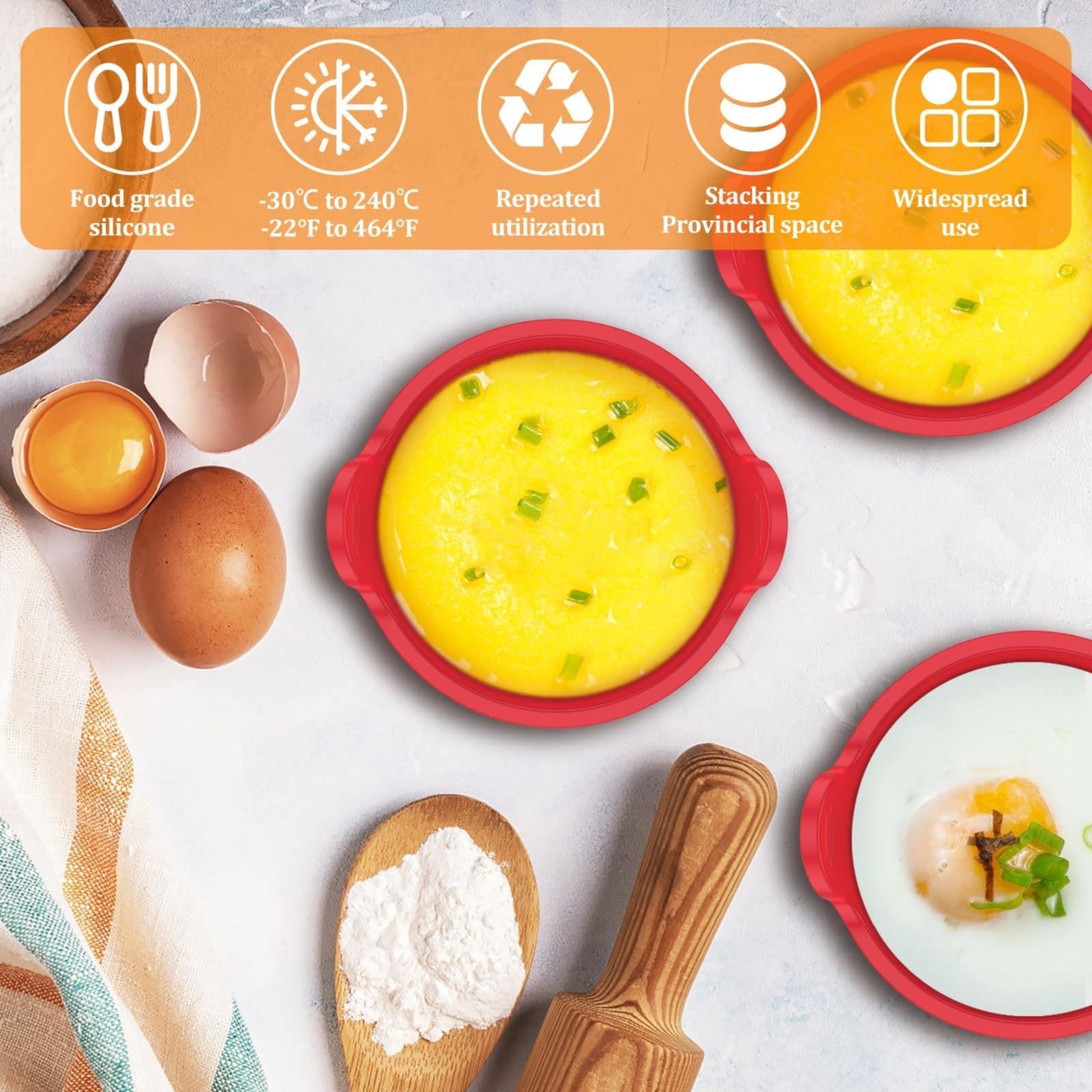 1 Piece Silicone Air Fryer Baking Cup, Heat Resistant Ramekin for Eggs, Muffins, Puddings and Cupcakes, 6 × 7.5 cm, Grey — image 3