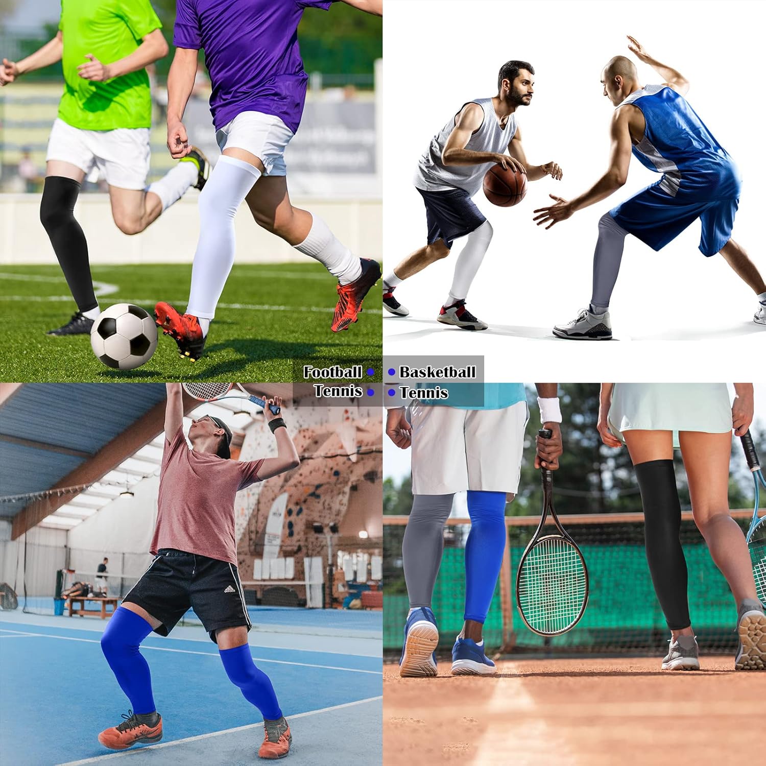 Leg Sleeves Compression Long Knee Sleeve UV Protect for Men Women Sport Basketball Football โ image 6