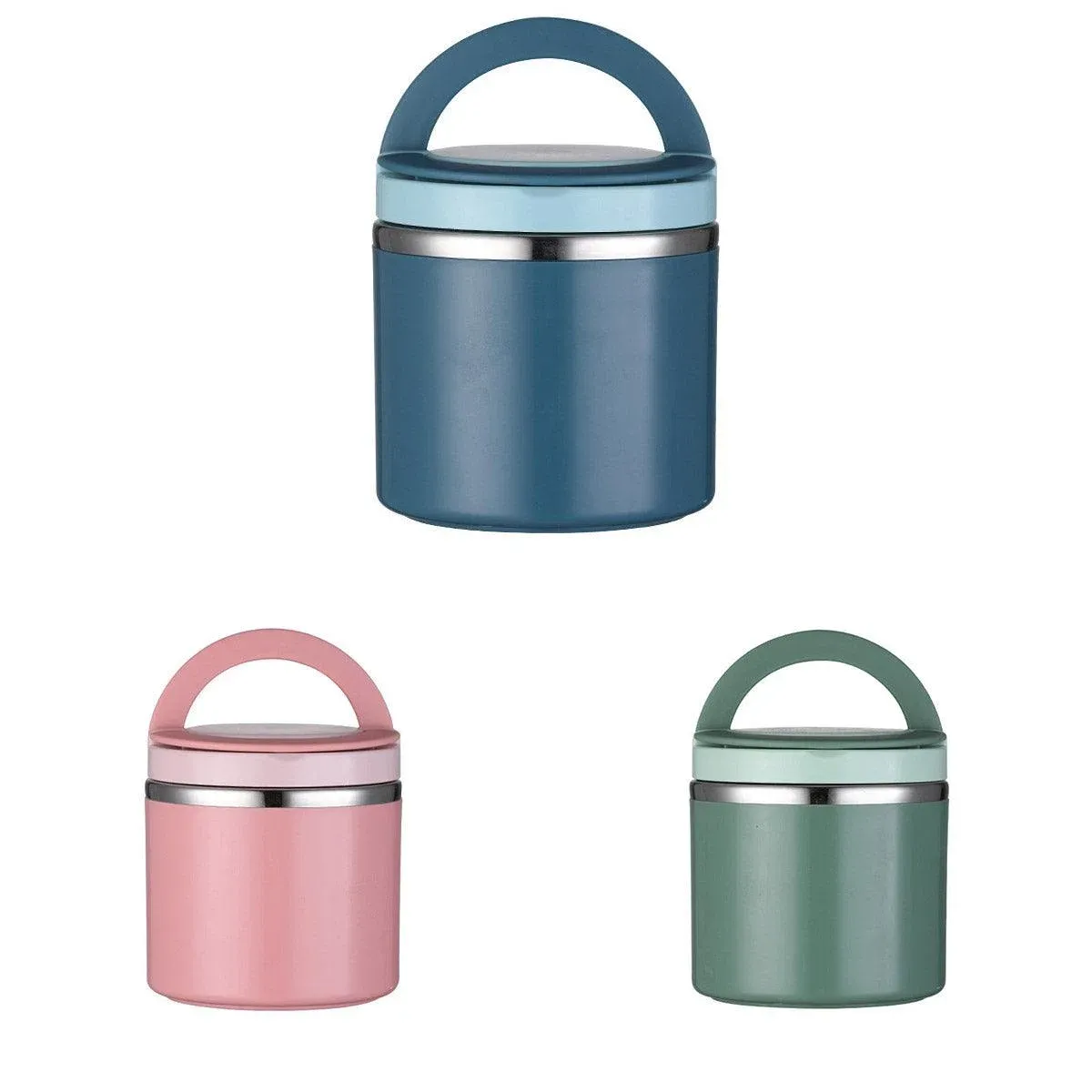 Stainless Steel Insulated Lunch Box Bento Box Thermal Food Container Breakfast - Blue β image 3