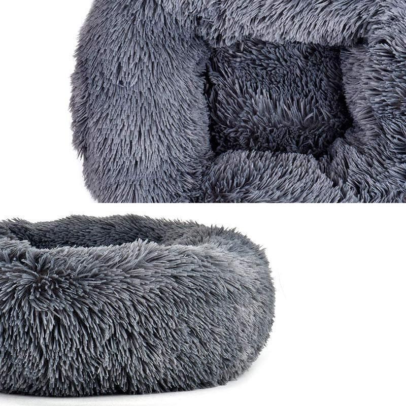 Coffee Cat Bed Pet Bed Dog Donut Nest Calming Deep Sleeping Soft Plush Kennel Washable - 120CM โ image 5
