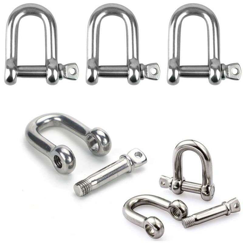 Stainless Steel Shackle 12 pcs M4 Stainless Steel Shackle Lifting Shackle Chain D Ring Shackle Pin Screw Buckle โ image 4