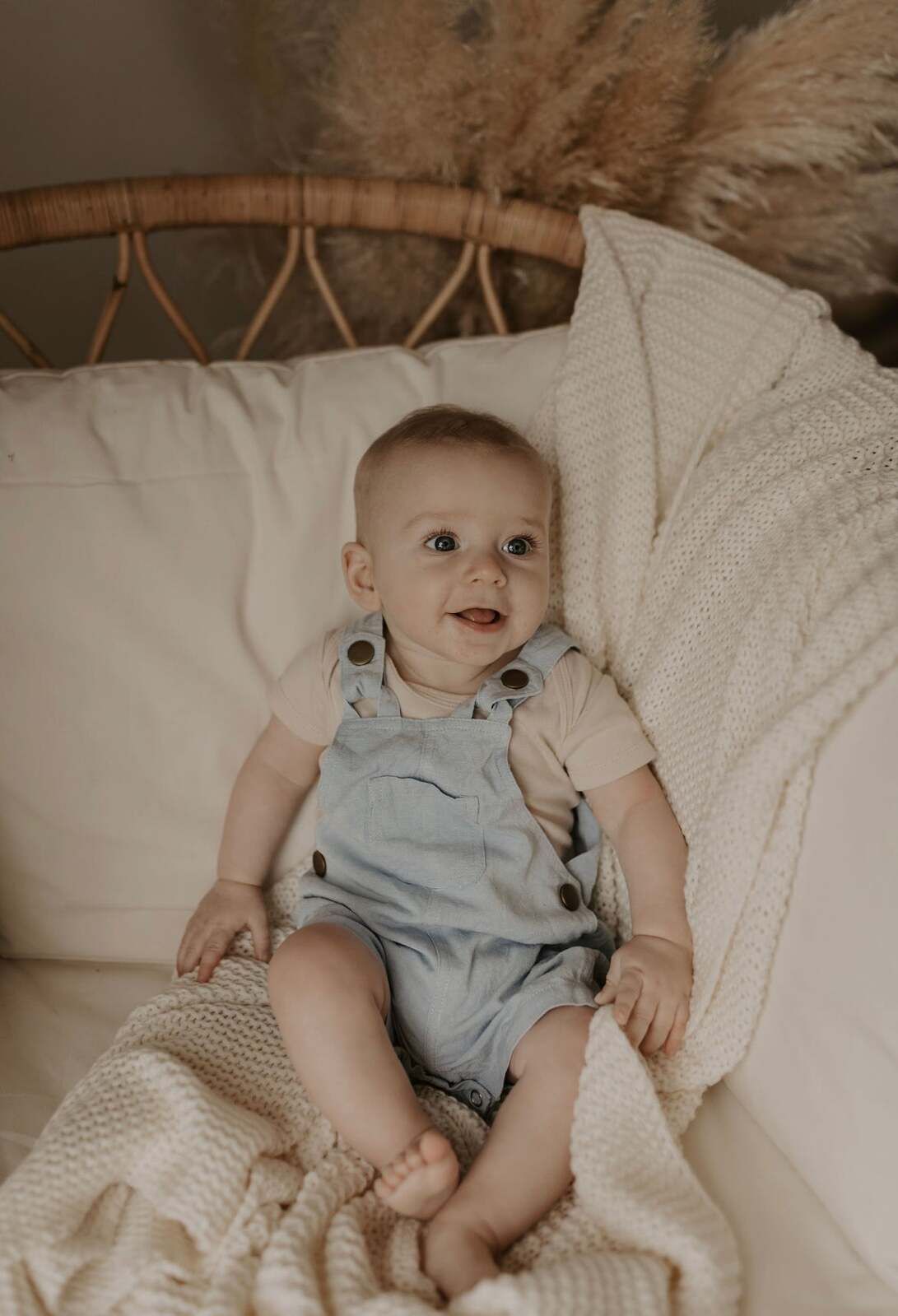Ponchik Babies + Kids - Cotton Dungaree Overalls - Capri Blue — image 6