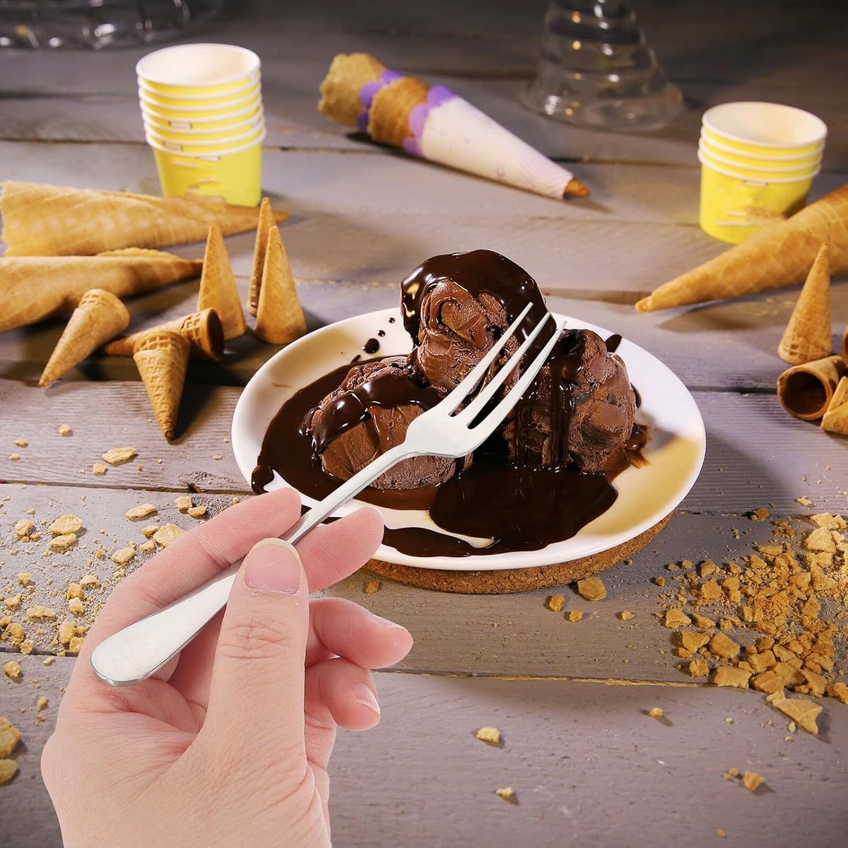 Fruit Forks - 12 pieces - Mini fruit forks made of stainless steel - Portable fruit forks - For snacks and desserts - Suitable for family gatherings and โ image 4