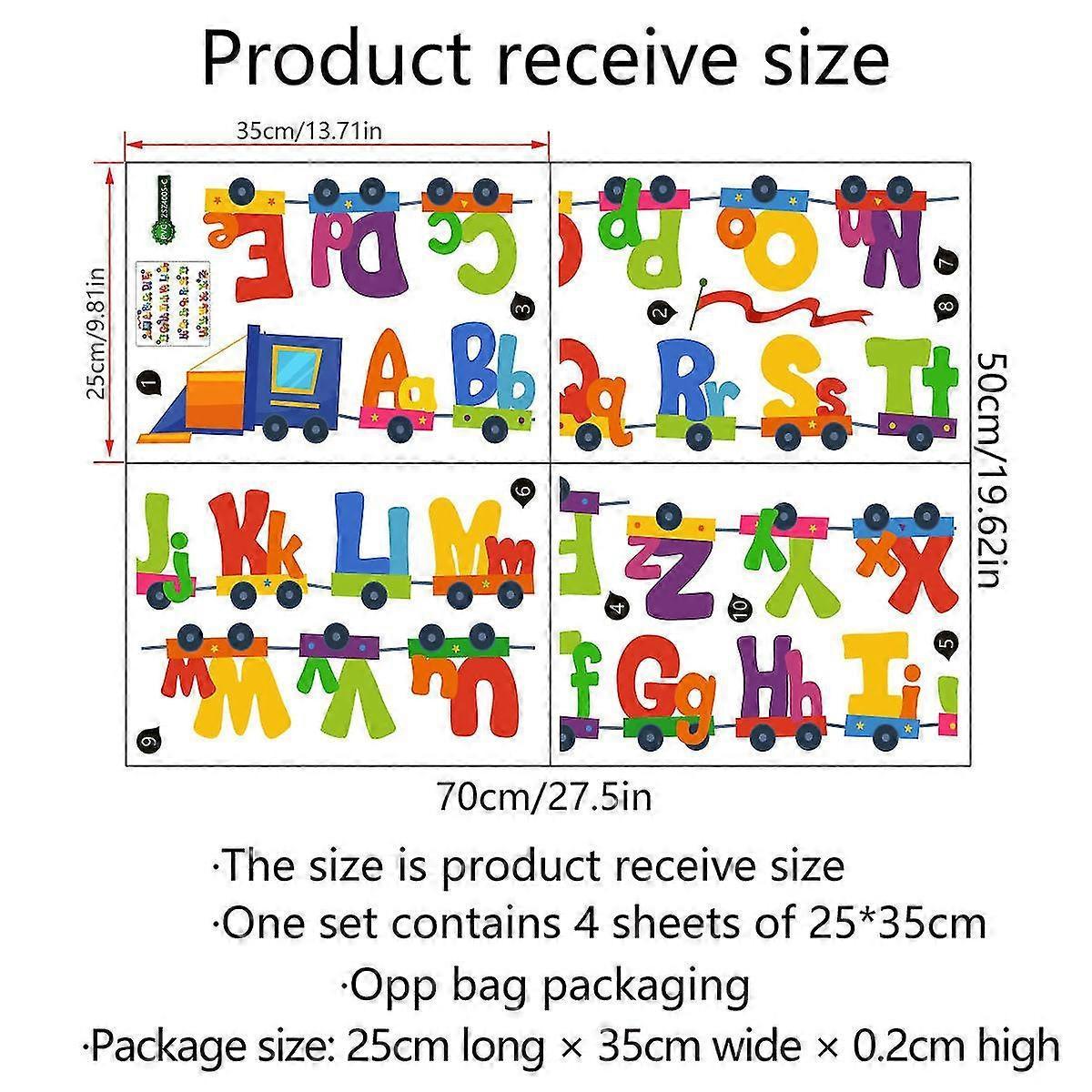 Colorful Animal Alphabet Abc babies Wall Stickers Peel And Stick Decals Removable Nursery Bedroom Living Room Art Murals — image 4