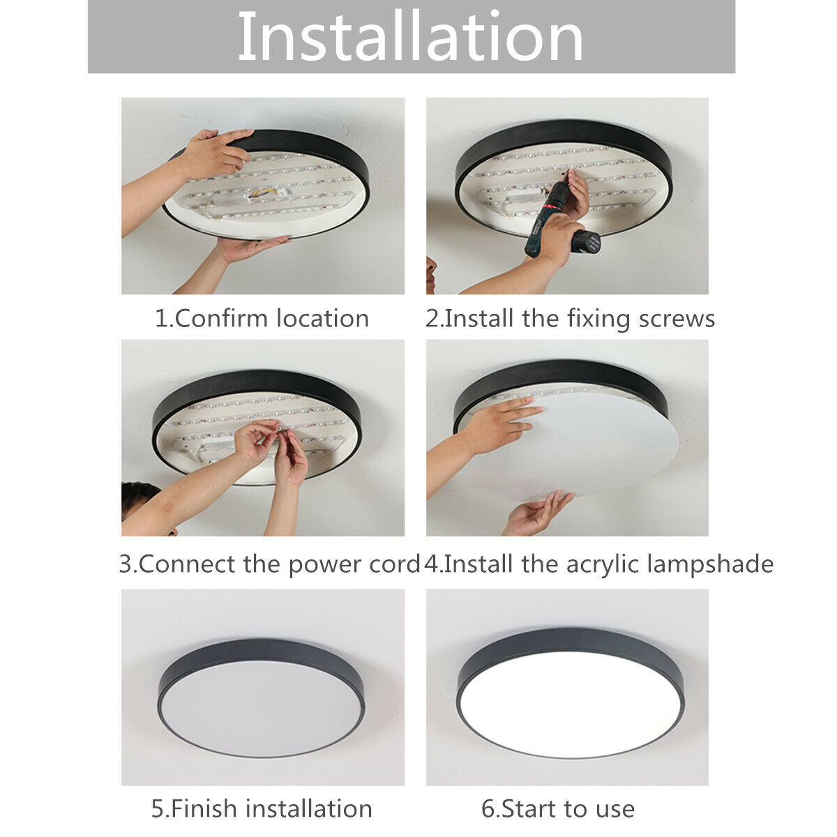 40CM LED Ceiling Light Modern Surface Mount Flush Panel Downlight Ultra-thin — image 4