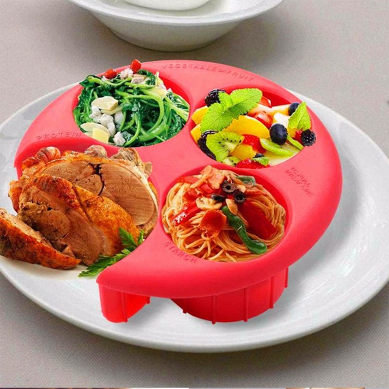 Portion Control Plate, Portable Meal Measure Control Portion Plates for Weight Loss,Compartment Divided Plates Bariatric Plate — image 2