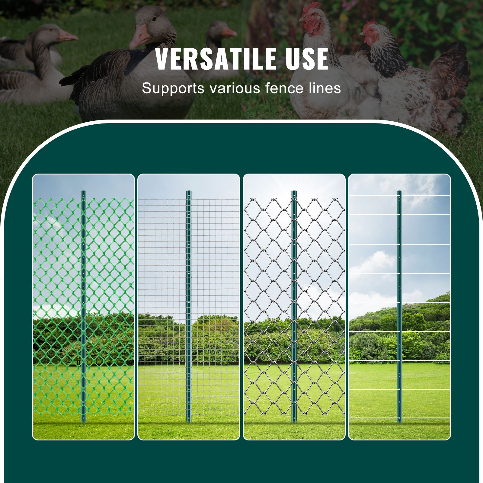 5 Feet Fence Post 10 Pack T-Post Heavy Duty Metal Fence Posts Green โ image 6
