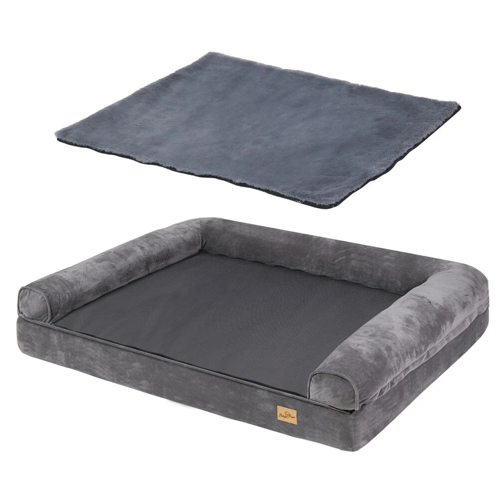 Deluxe Plush Orthopedic Dog Bed XXL - Waterproof Bolstered Sofa Bed for Large Dogs with Removable Washable Cover — image 2