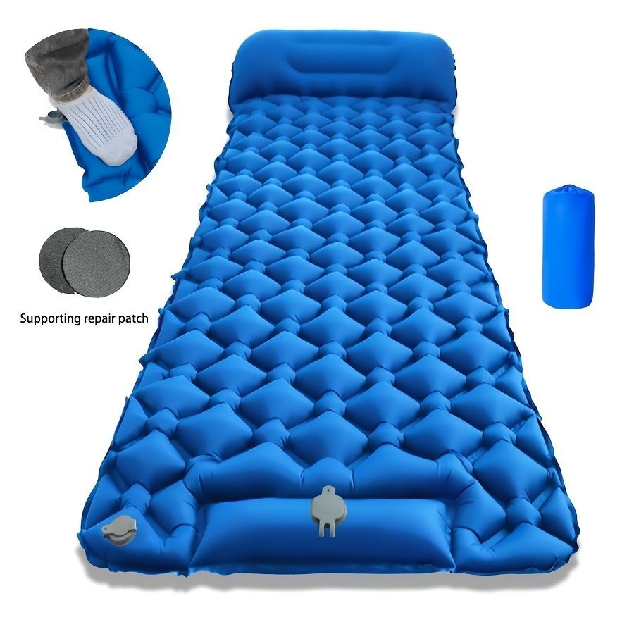 Camping Inflatable Mattress Breathable Camping Mattress Nylon Fabric Inflatable - Gray - Size 190cm โ image 6