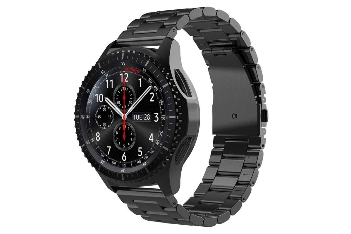 Stainless Steel Replacement Band for Samsung Gear S3 Strap-Black 20mm