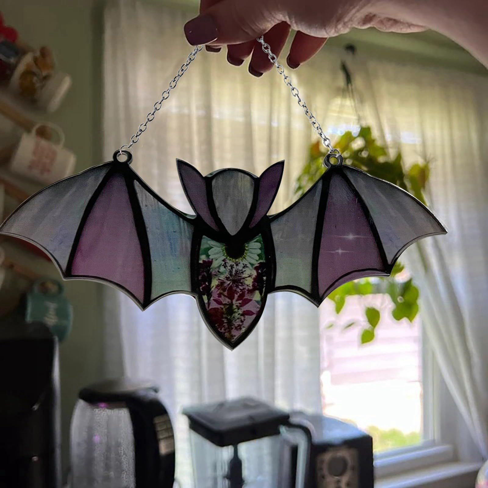 Bat Car Hanging Accessories, Cute Rear View Mirror Decor, Black Bat Car Ornaments Charm for Women, Car Interior Decorations โ image 2