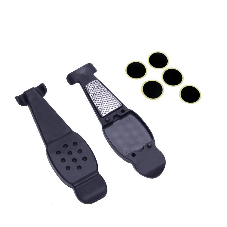 Bicycle Tire Puncture Repair Kit Bicycle Tire Repair Kit Tyre PatchesLevers Rasp Tool - Black