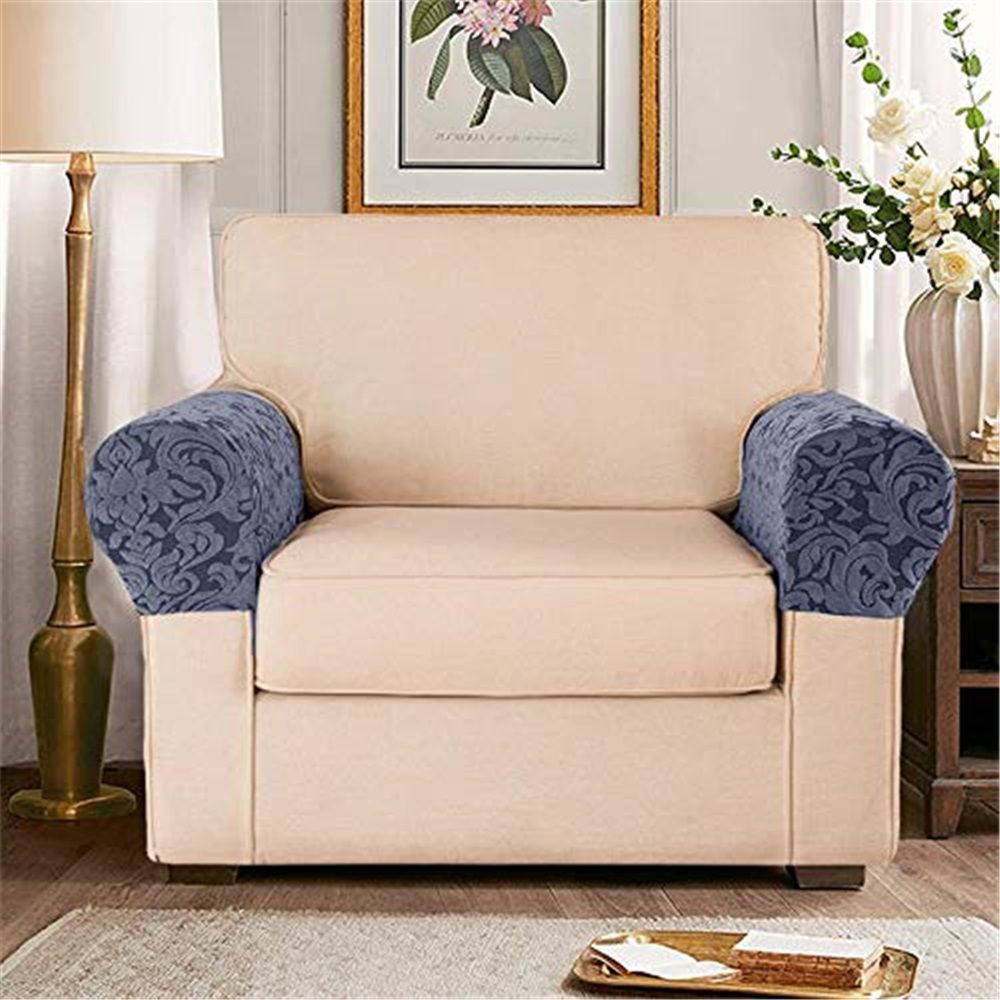 Arm Rest Covers Set, Pack of 2Stretch Armchair Arm Covers Soft Polyester Arm Caps Non Slip Furniture Protector for Chair, Sofa, Couch (Grey) โ image 4