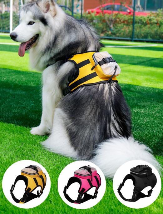 Size L Black Ultimate Dog Harness Vest with Backpack - Padded, Reflective & Adjustable for Medium to Large Breeds — image 3