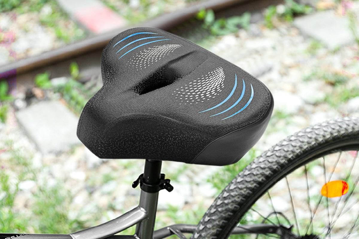 Noseless Bike Seat Cushion for Men & Women Comfortable Saddle for Peloton Bikes Exercise Bikes Electric Bikes Cruiser Bikes - Balck&Blue โ image 4