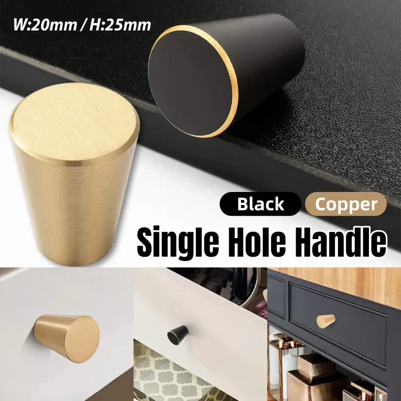 Modern Simple Cabinet Handle Single Hole Drawer Pull for Wardrobe Door Furniture - Copper β image 2