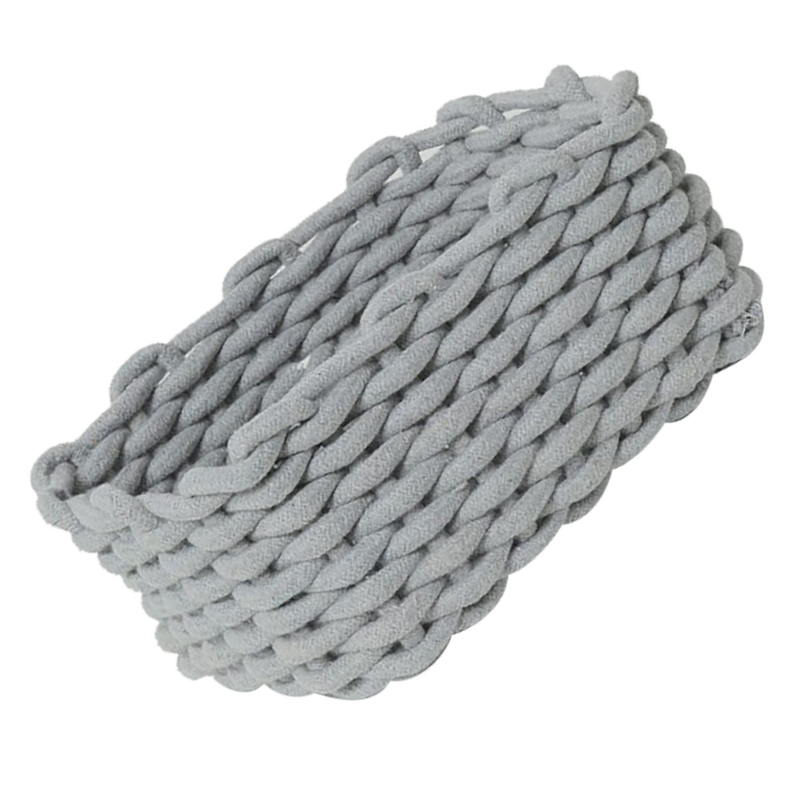 Cotton Rope Storage Basket Hand Knitting Nordic Style Desktop Storage Organizer for Key Snacks Underwear Grey 30 × 22 × 14cm/11.8 × 8.7 × 5.5in — image 4
