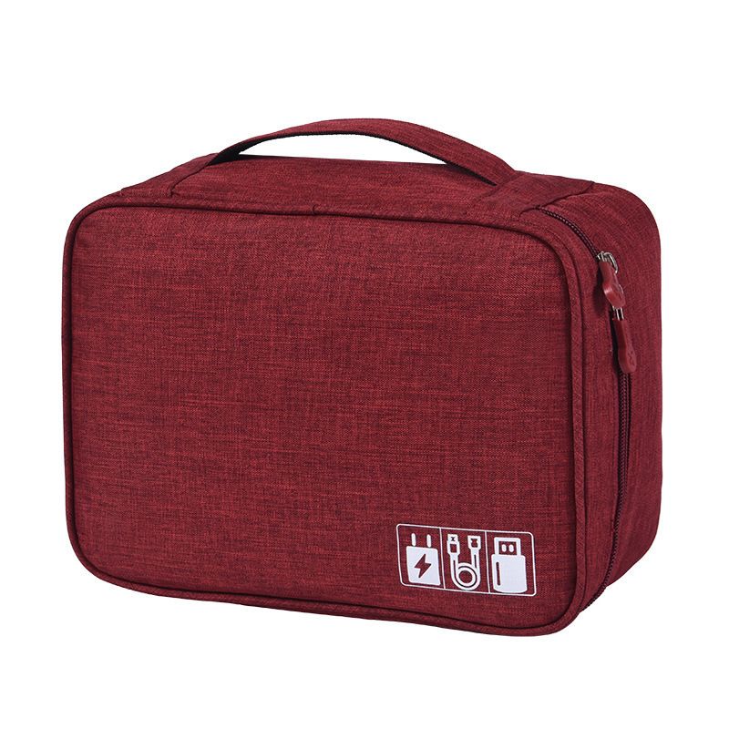 New Grand Hyatt Data Cable Storage Travel Digital. Double wine red Medium