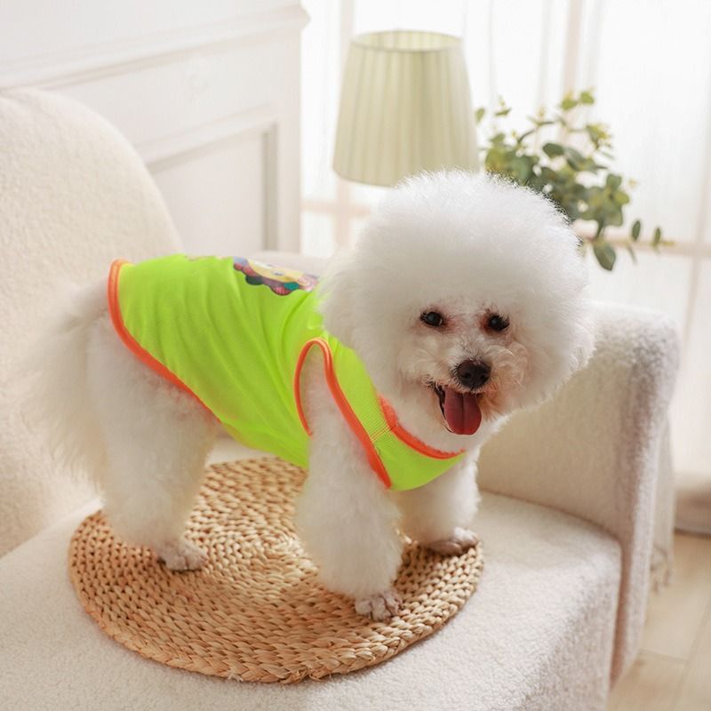 Pet Mesh Vest Polyester Trendy Cartoon Style Mesh vest-cherry XS — image 3