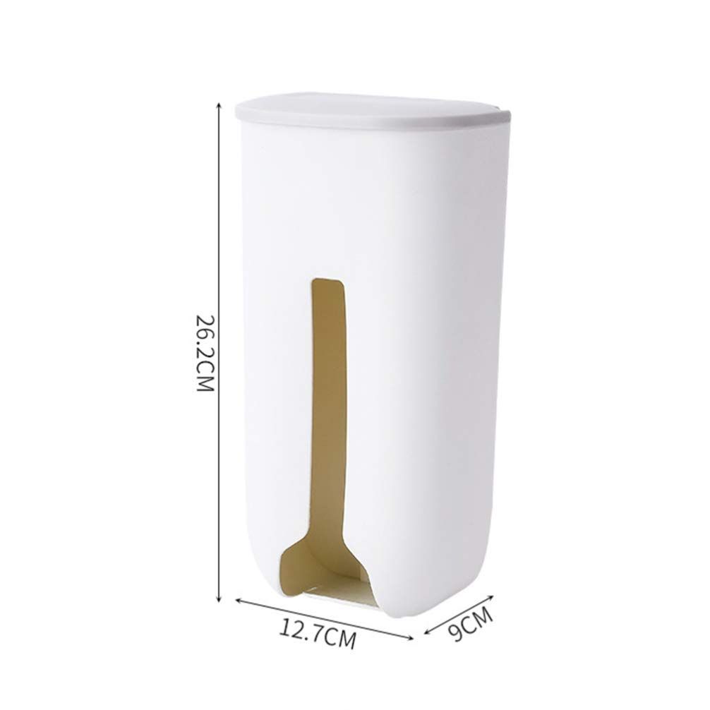White Grocery Bag Dispenser Wall Mounted Folding Bag Saver Organizer Plastic Trash Bag Holder Hanging Storage Bag Recycling โ image 2