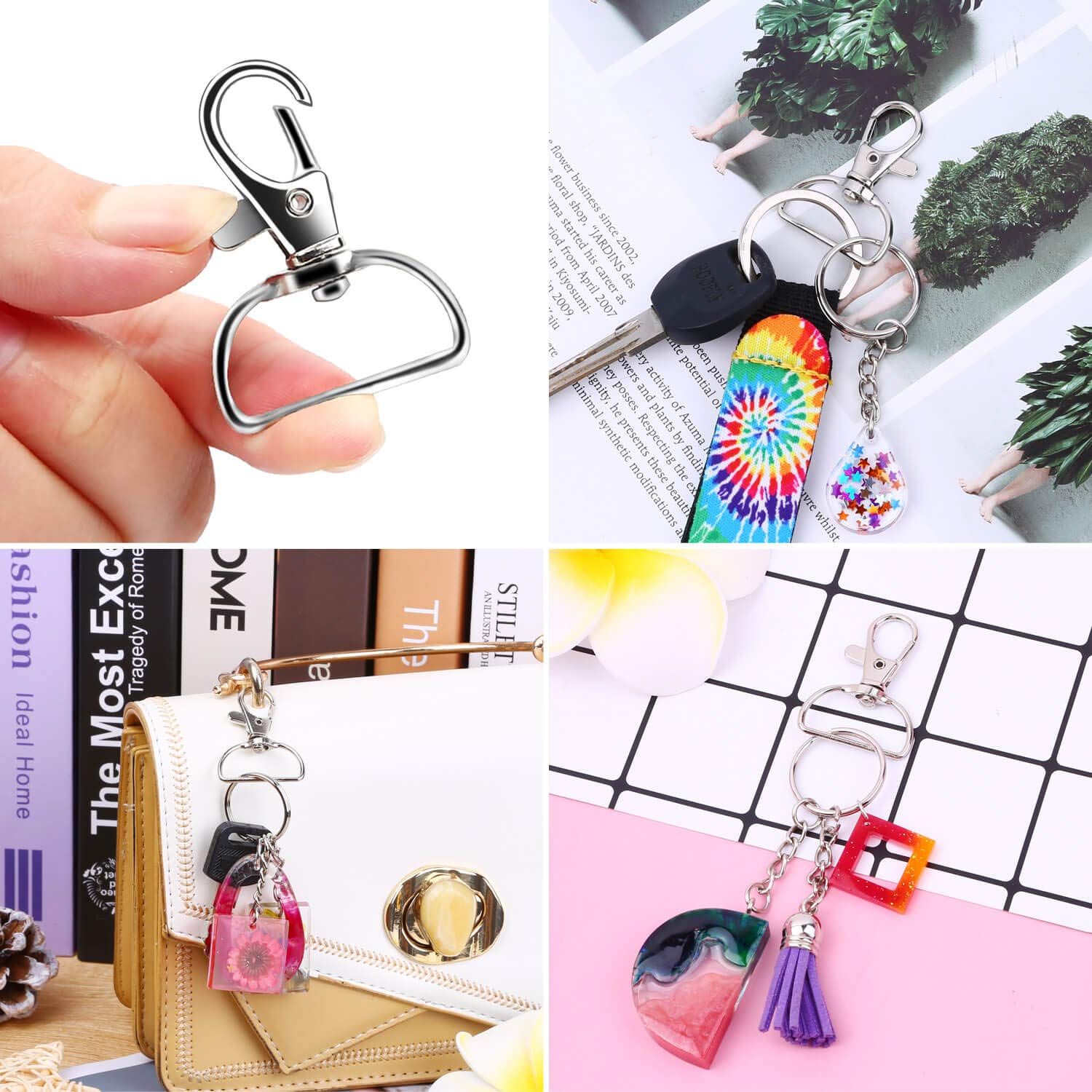 10PCS Key Chain Clip Hook, Ring Clip Keychain Lanyard Swivel Snap Hooks Clip on Key Ring for Crafts and Purse Hardware — image 5