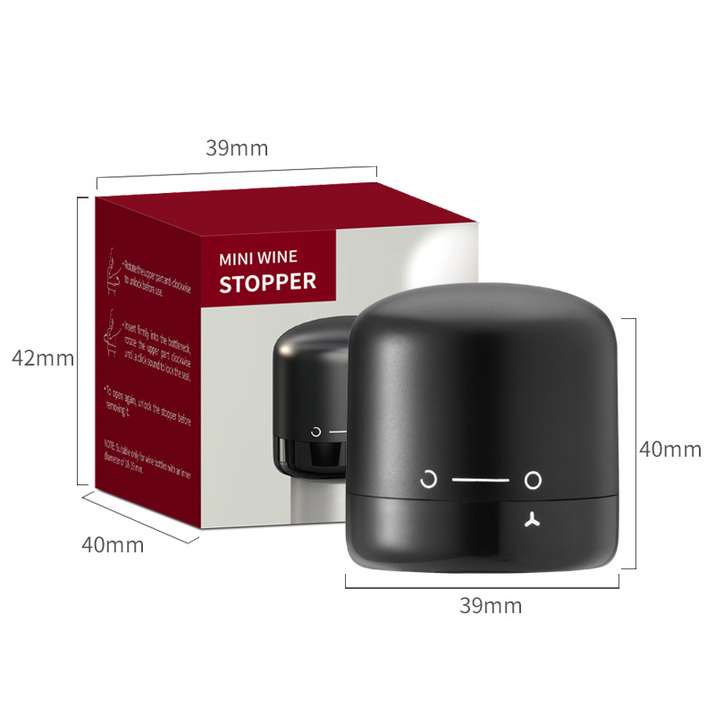 2-PCS Mini Red Wine Stopper Leak Proof Food Grade Silicone Vacuum Seal Reusable Wine Bottle Cap for Freshness Preservation Australian Home Use Black โ image 3