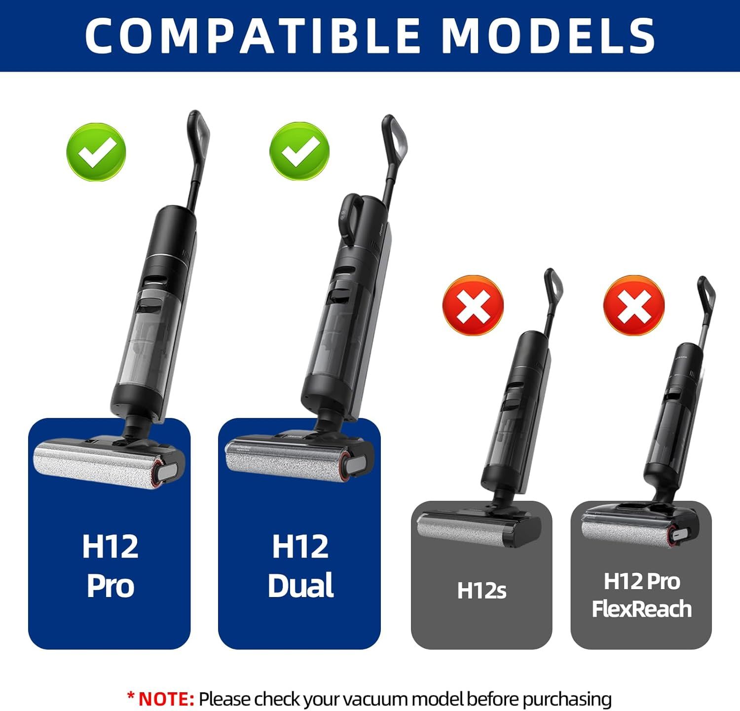 H12 Pro Brush Roller and Filter Replacment Compatible with Dreame H12 Pro, H12 Dual Cordless Wet Dry Vacuum Cleaner - 2 Brushrollers+ 4 Vacuum Filters +1 — image 2