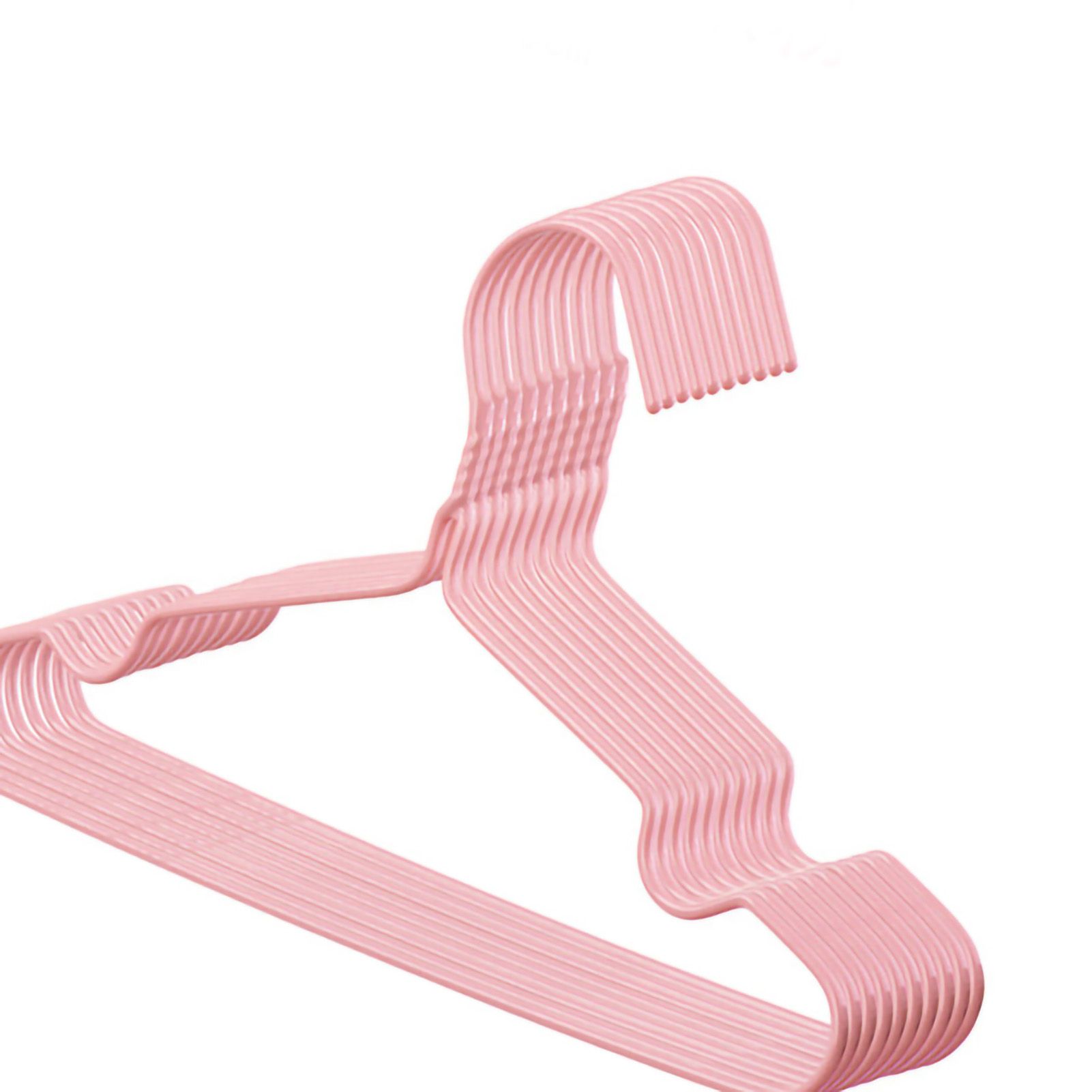 10Pcs Seamless Clothes Hanger Wet Dry Use Anti Deformation Anti Slip Colored Clothes Hangers for Home Dorm Nordic Powder 30cm — image 2