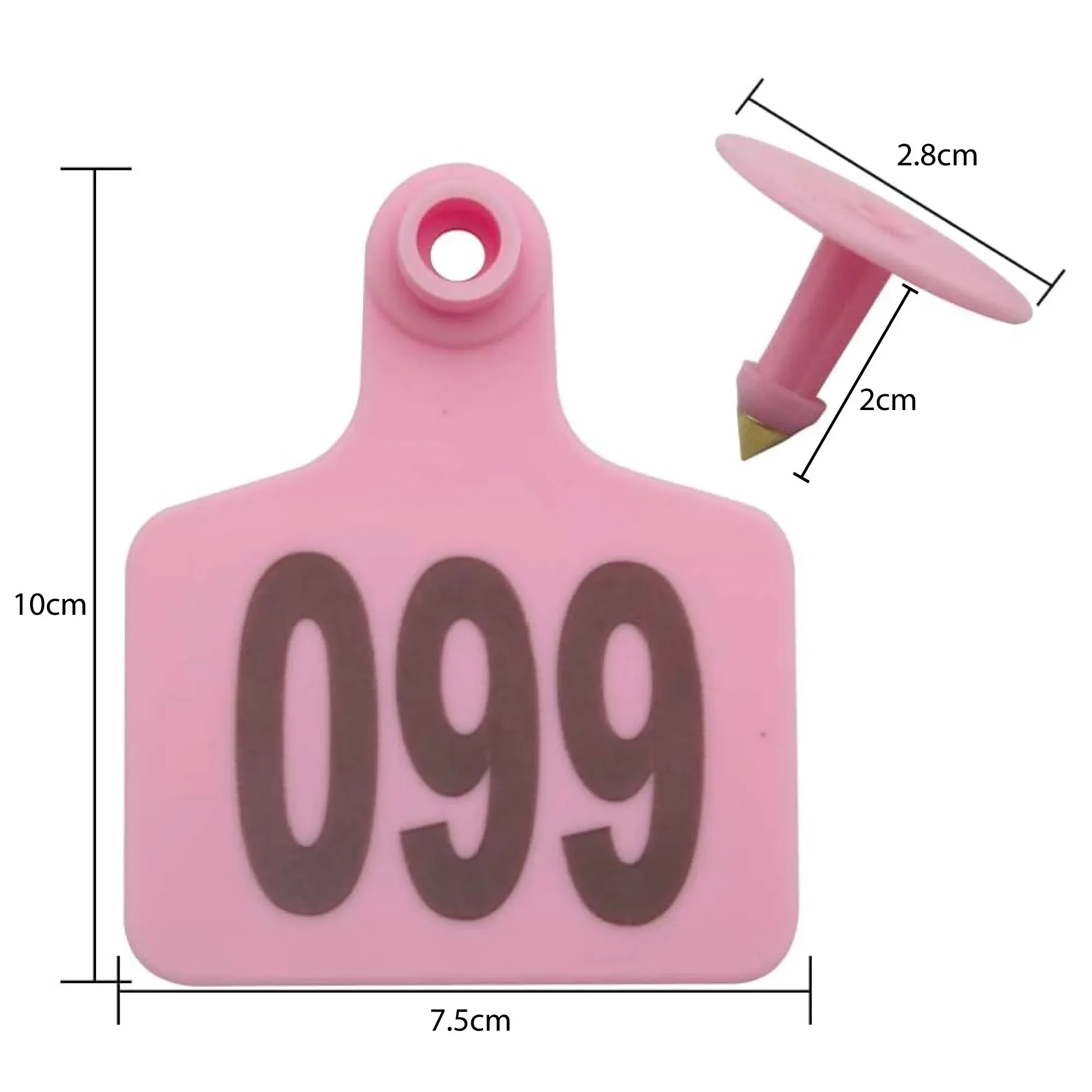 1-100 Cattle Number Ear Tags 7x10cm Set - XL Pink Cow Sheep Livestock Labels — image 5