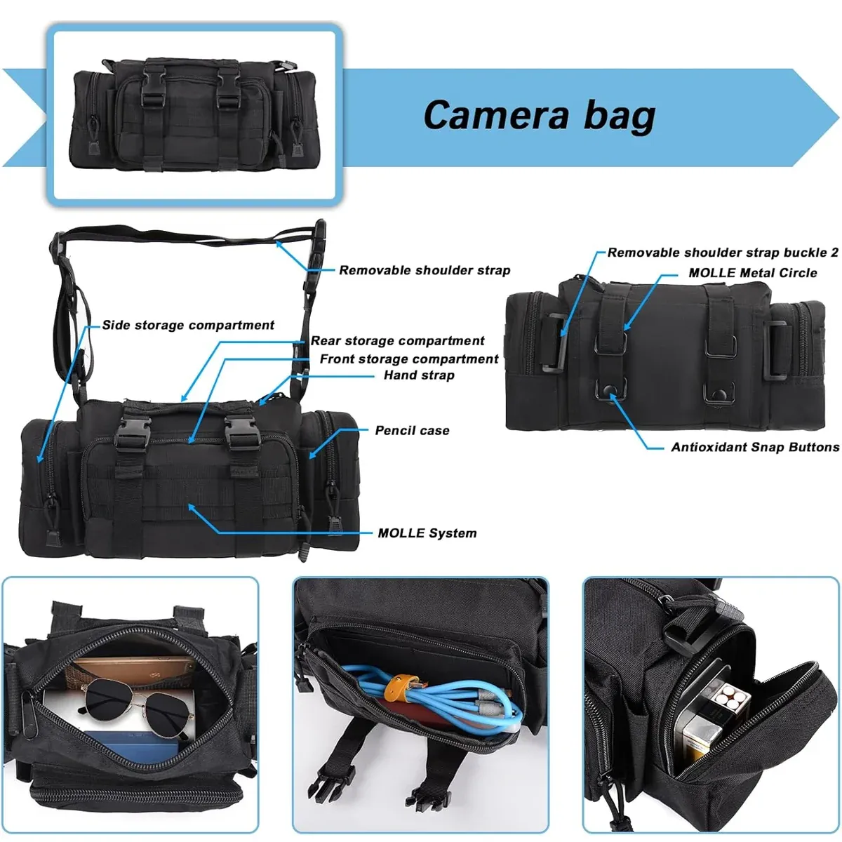 Car Universal Rear Seat 6-Piece Storage Bag Set Space Saving Waterproof Durable — image 6