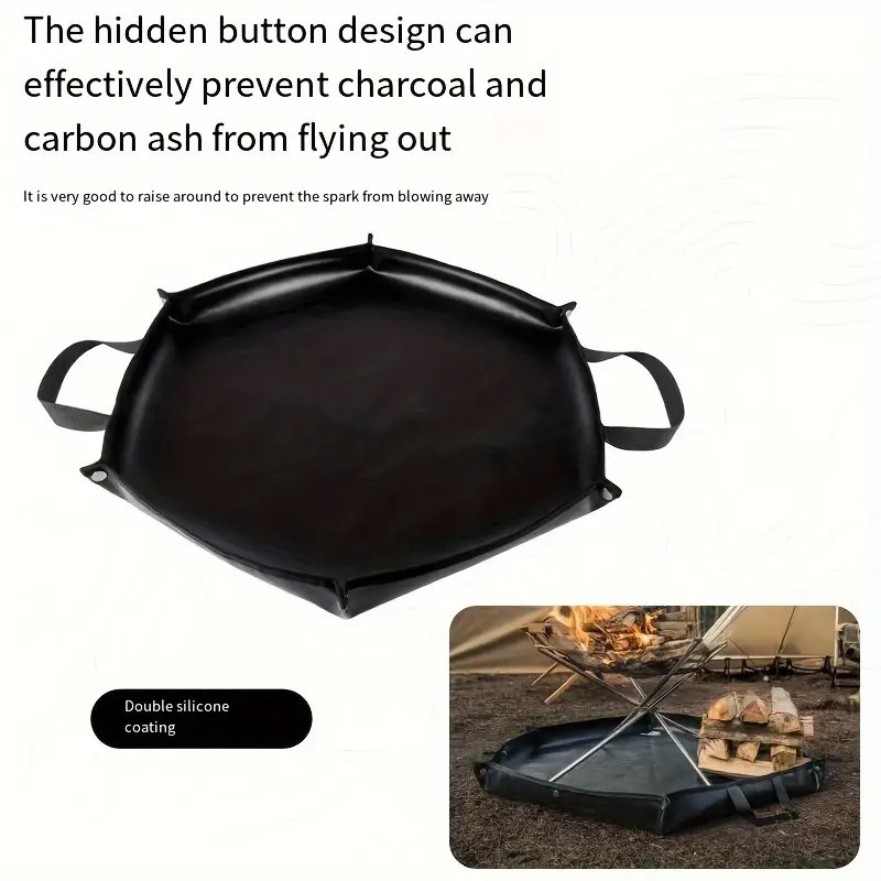 64cm Hexagonal Double-Sided Silicone Fireproof Mat for BBQ and Camping — image 2