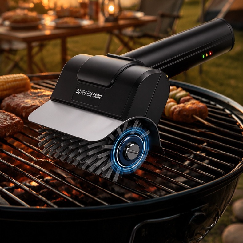 Rechargeable Electric Grill Brush, Stainless Steel Wire Roller BBQ Cleaner Tool Kit,Dual Brush: (Wire Brush + Scouring Pad Brush ) โ image 4