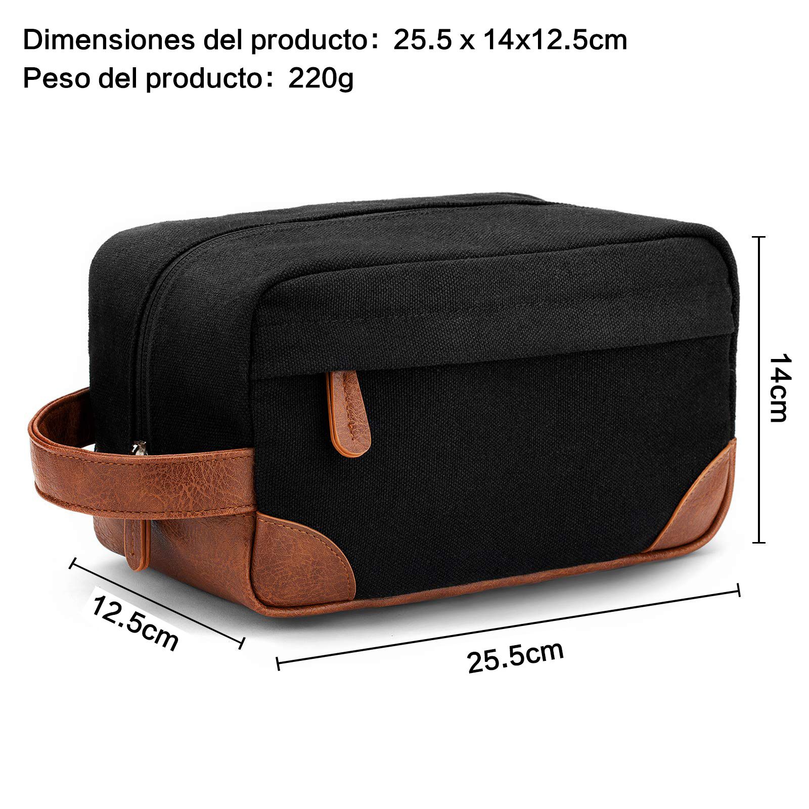 Travel Toiletry Bag - Hanging Toiletry Bag for Men Water Resistant Canvas Shaving Bag with Large Capacity for Travel - black โ image 3