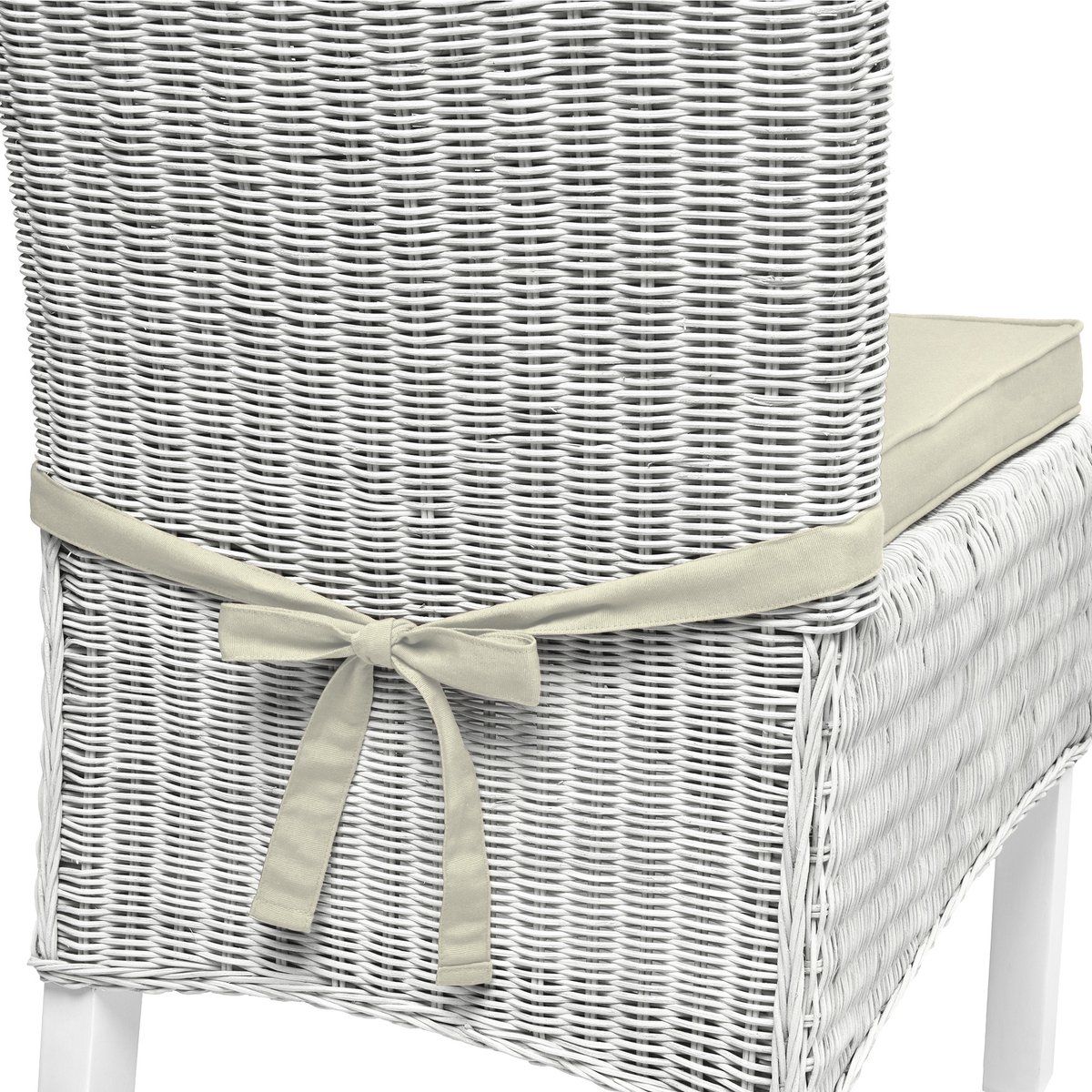 4-Pack Cream Tie-On Chair Seat Cushions with Removable Covers, 45 x 40 cm — image 6