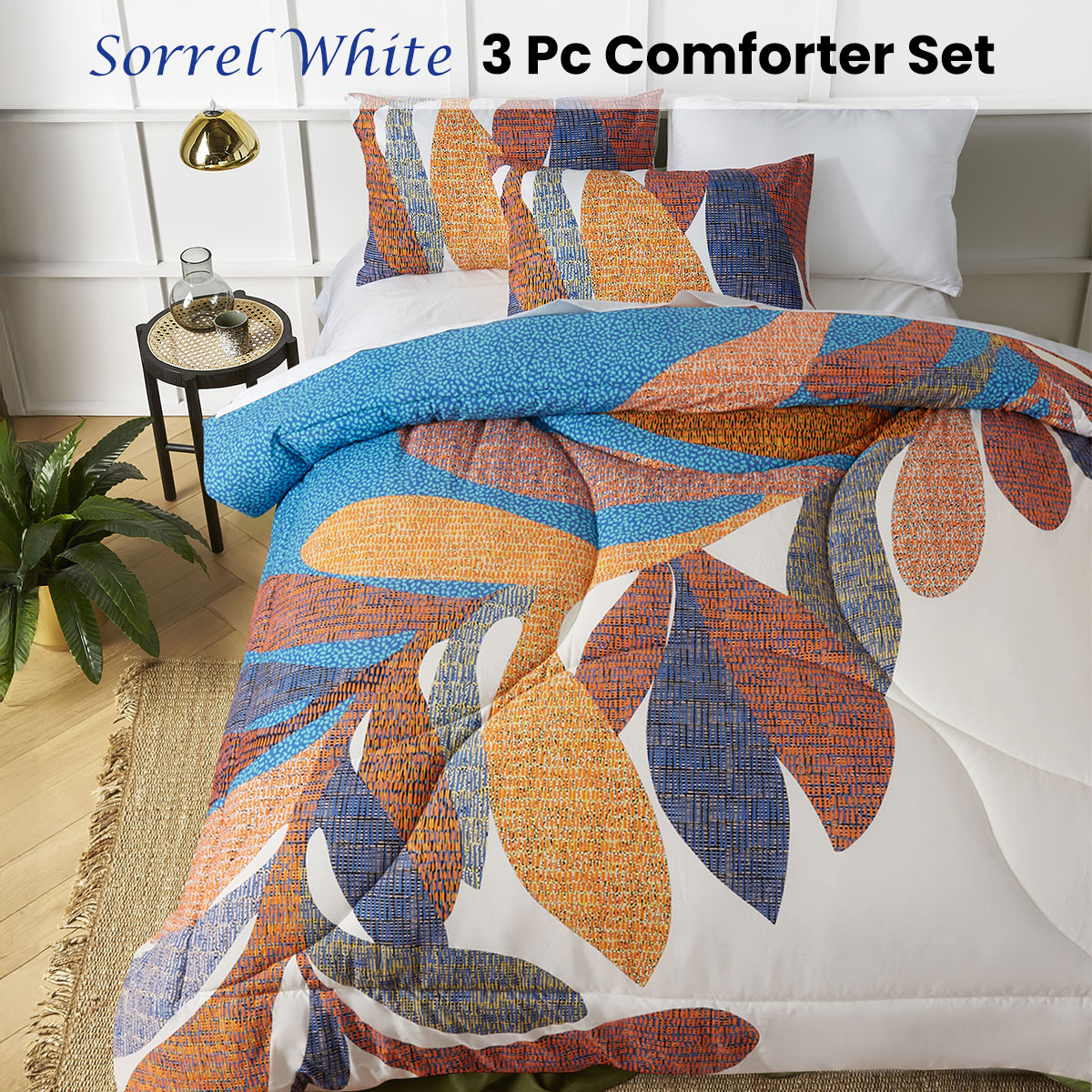 Accessorize Sorrel White Foliage 3 Piece Comforter Set King โ image 2