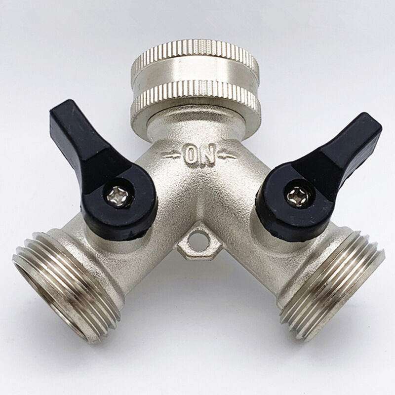 2-way Brass Hose Splitter with Quick Connect for 3/4/" โ image 2
