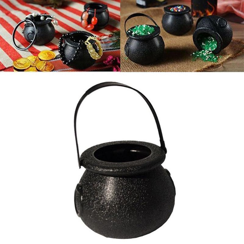 2 pcs Halloween Cauldron - Blow Mold Plastic Party Accessory - Candy Holder for Kids - Halloween Party Favors & Supplies โ image 2