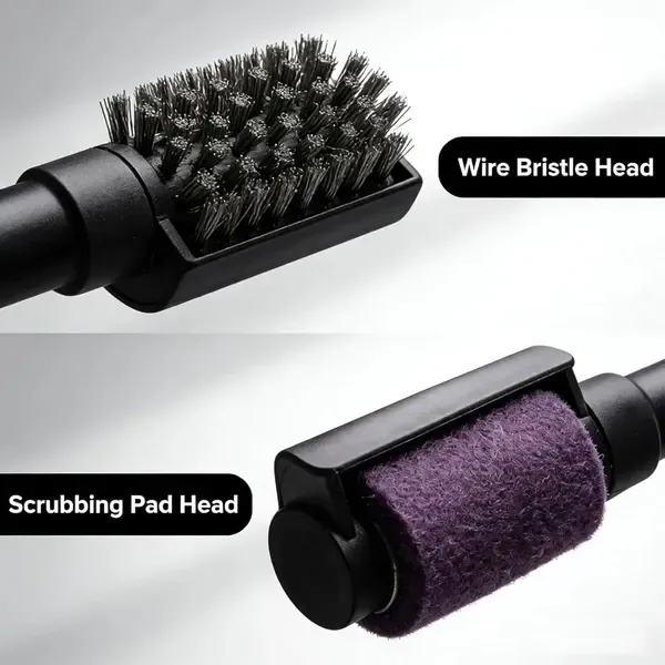 Rechargeable Electric Grill Cleaning Brush, Cordless 3 Speed Stainless Steel Brush Head, IPX5 Waterproof for Gas and Charcoal Grills, Black — image 3